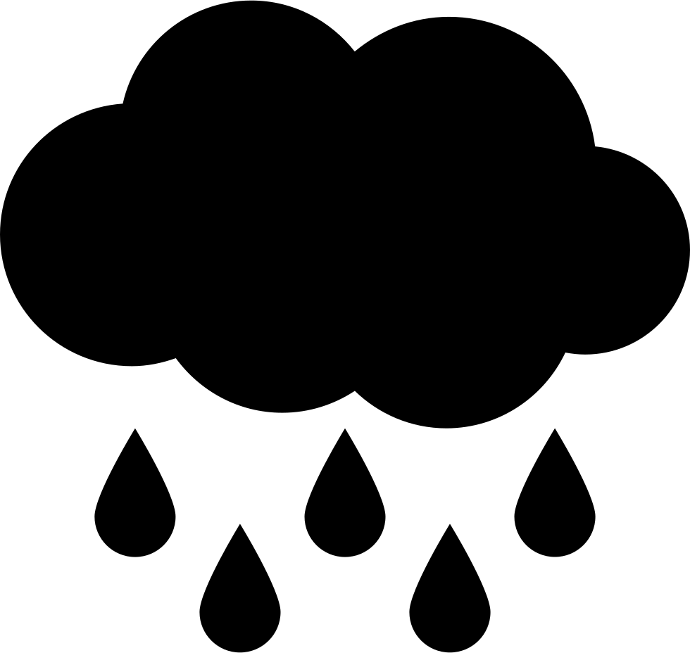 Rain Cloud Icon Silhouette