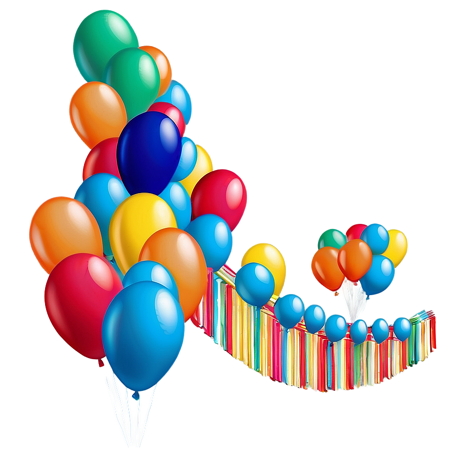 Rainbow Balloon Garland Setup Png 86