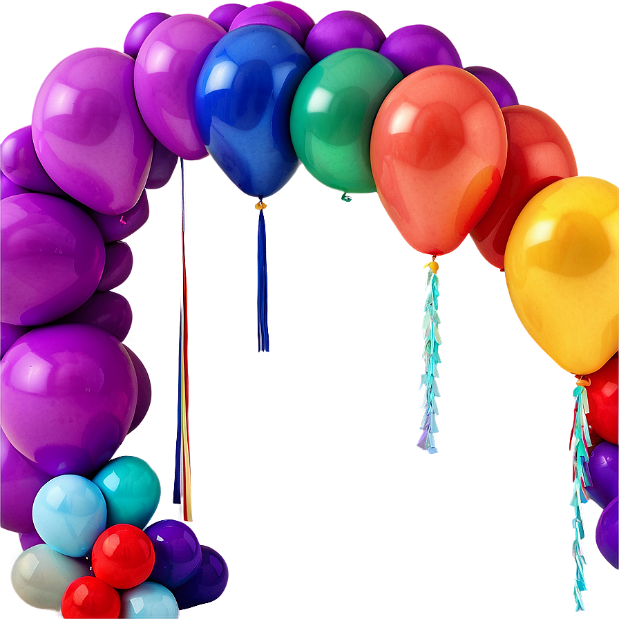 Rainbow Balloon Garland Setup Png Xec