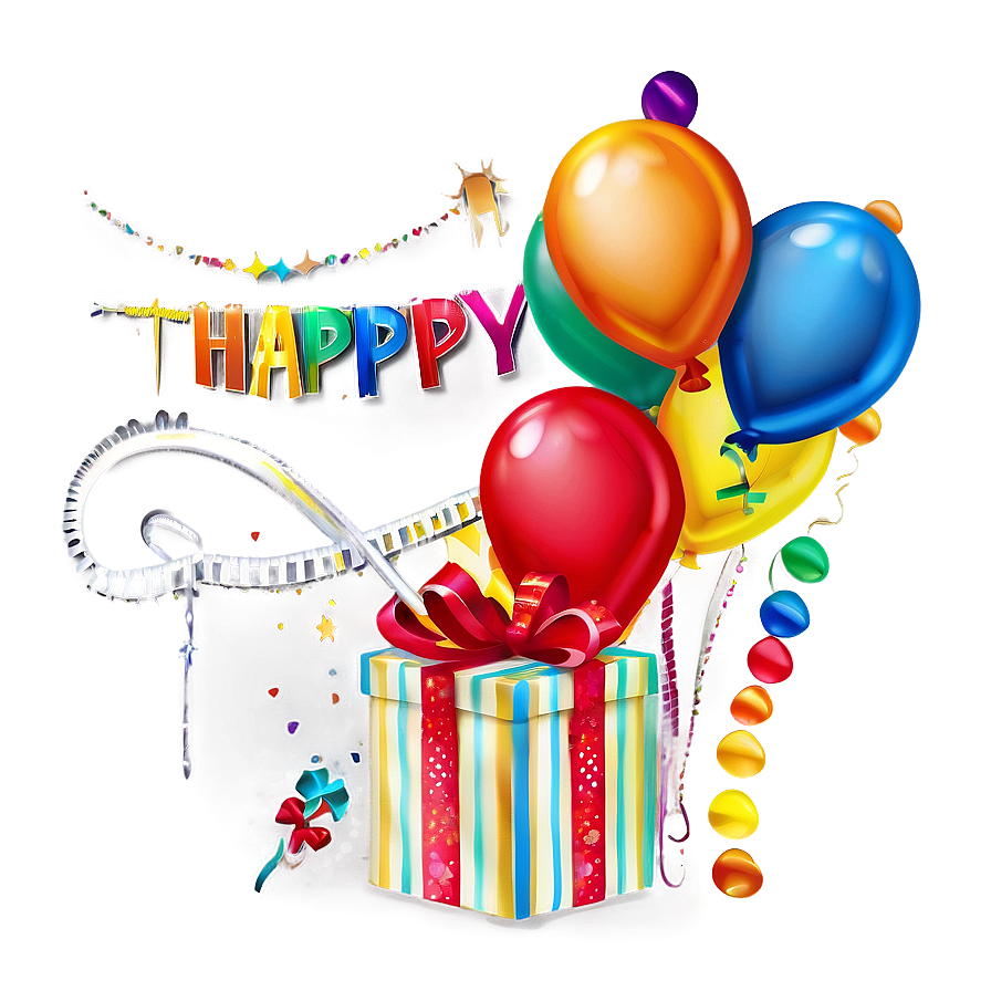 Rainbow Birthday Balloon Png 06272024