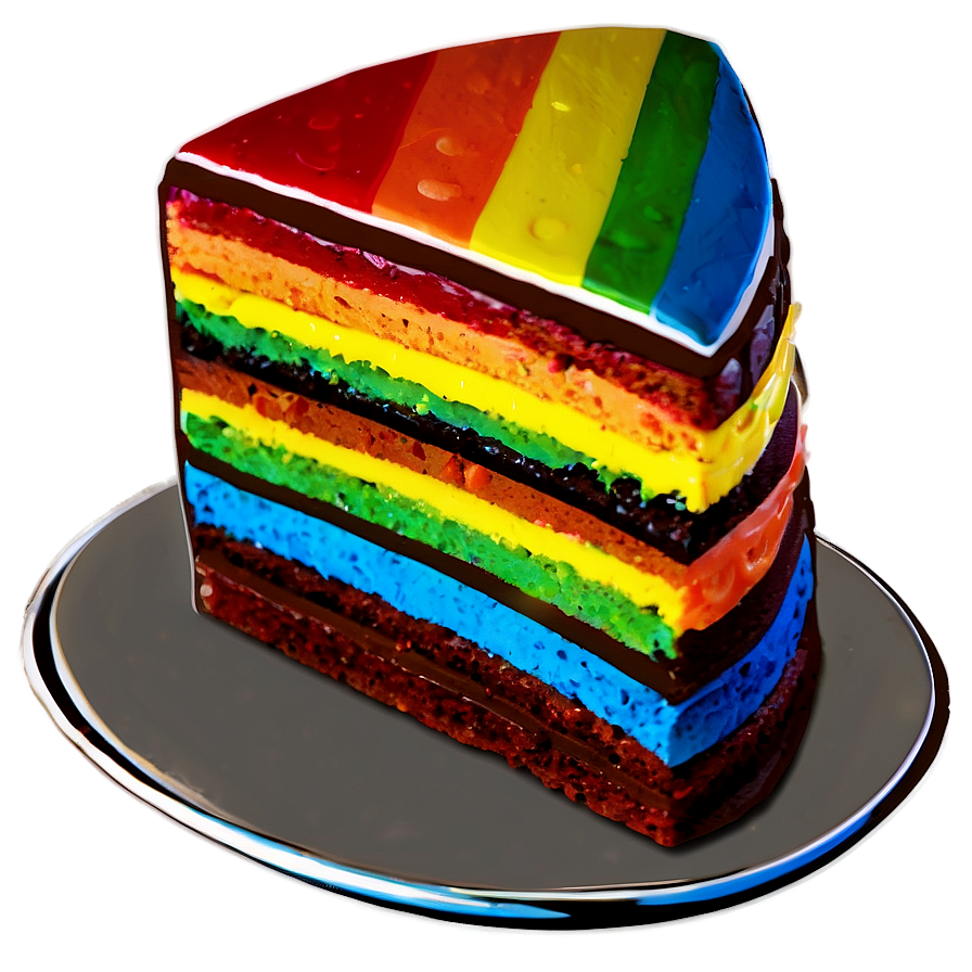 Rainbow Cake Slice Png Wqp