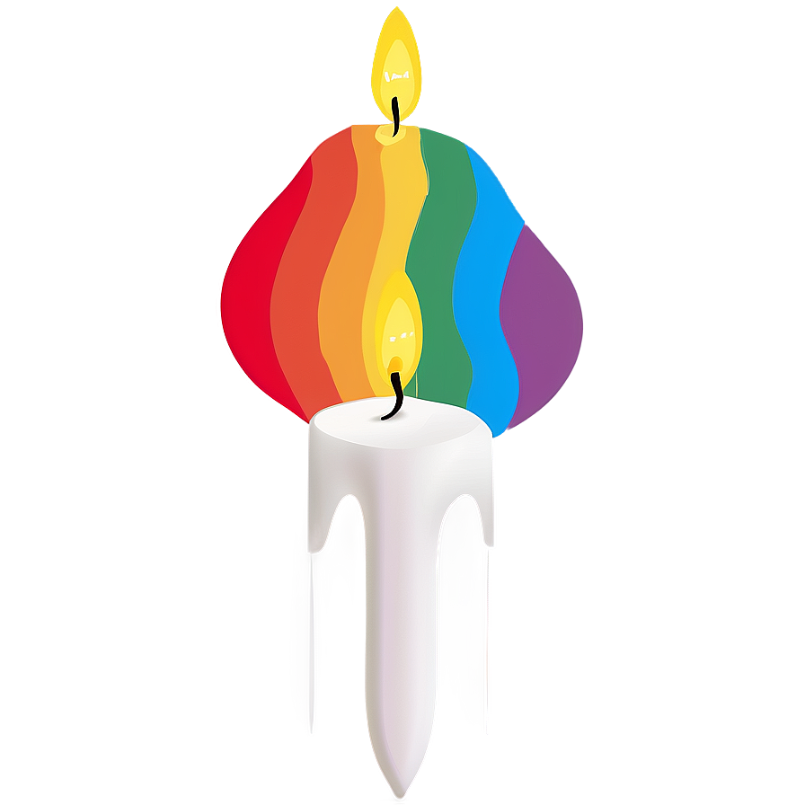 Rainbow Candle Png 05232024