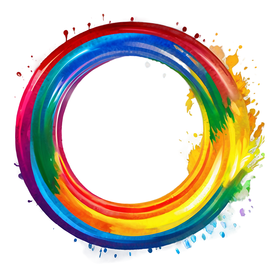 Rainbow Circle Digital Painting Png 06262024