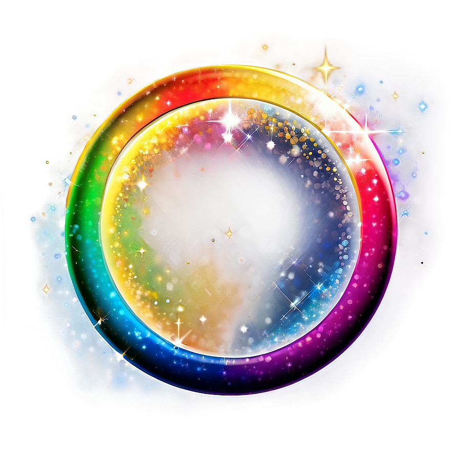 Rainbow Circle With Sparkles Png Lgv8