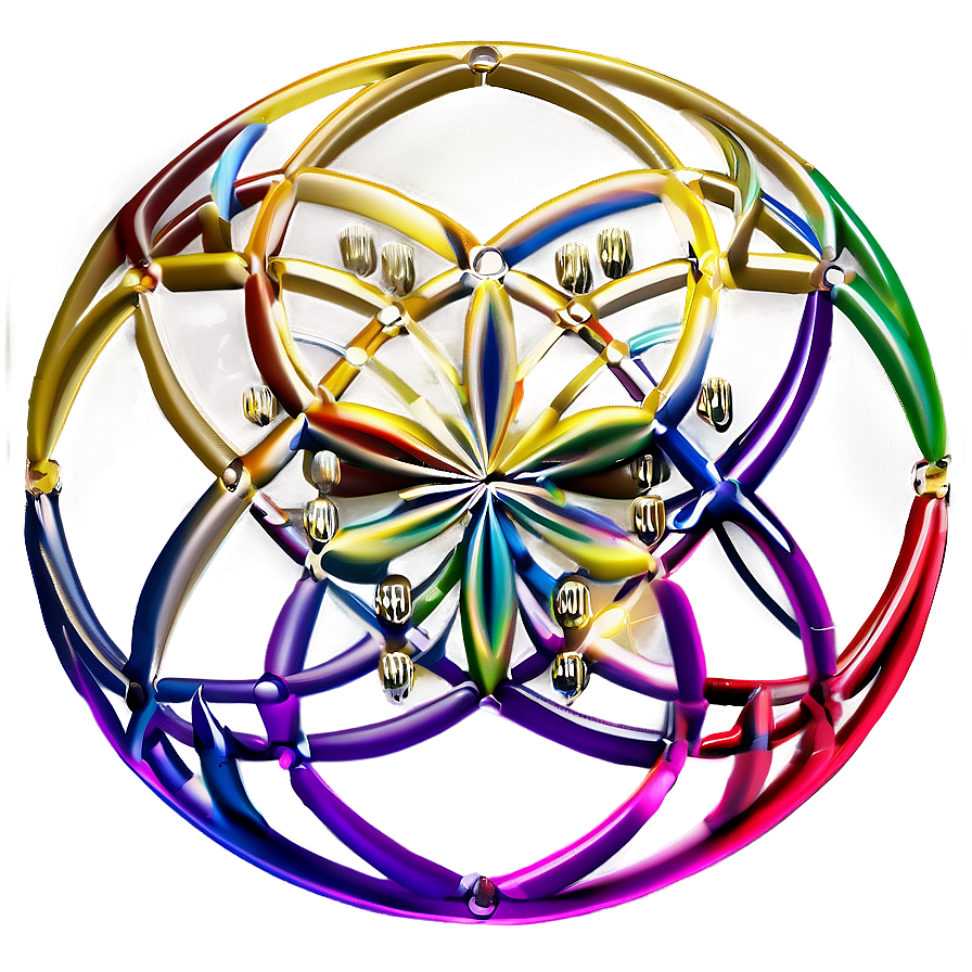 Rainbow Color Flower Of Life Png 17