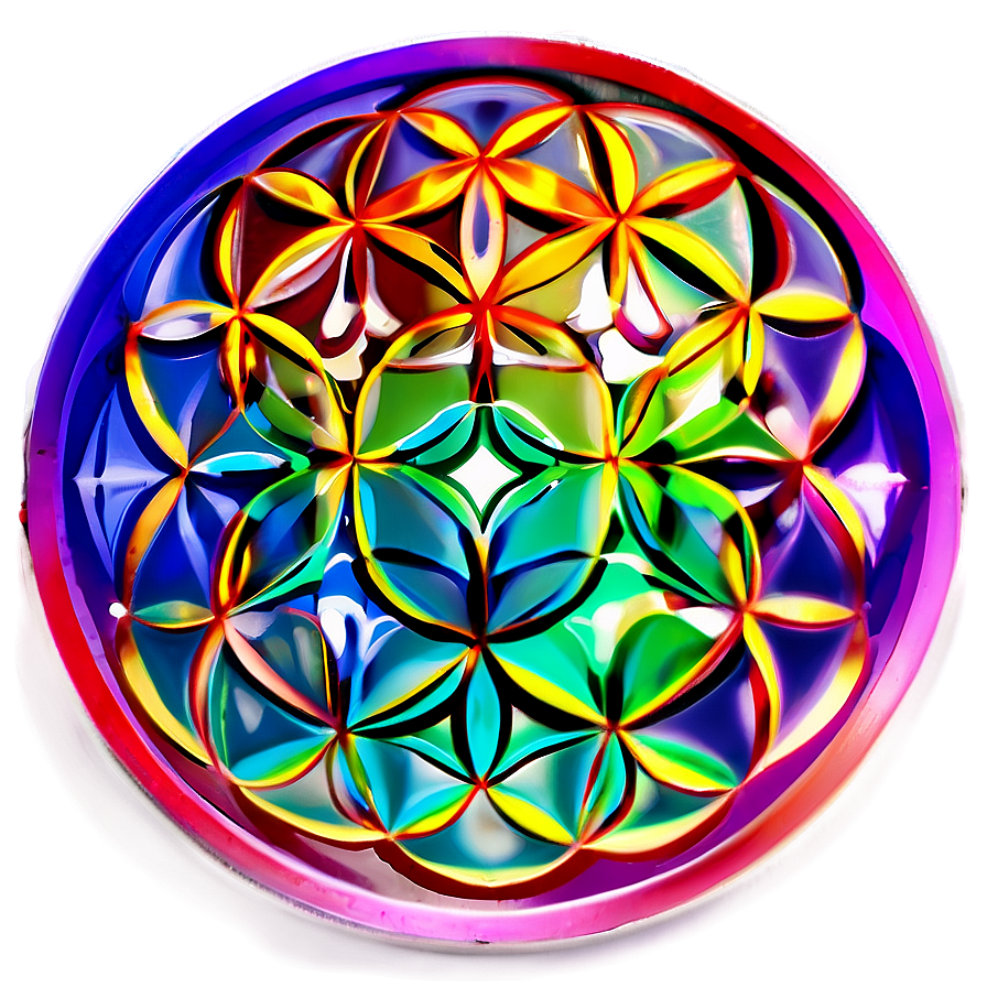 Rainbow Color Flower Of Life Png Cbg60