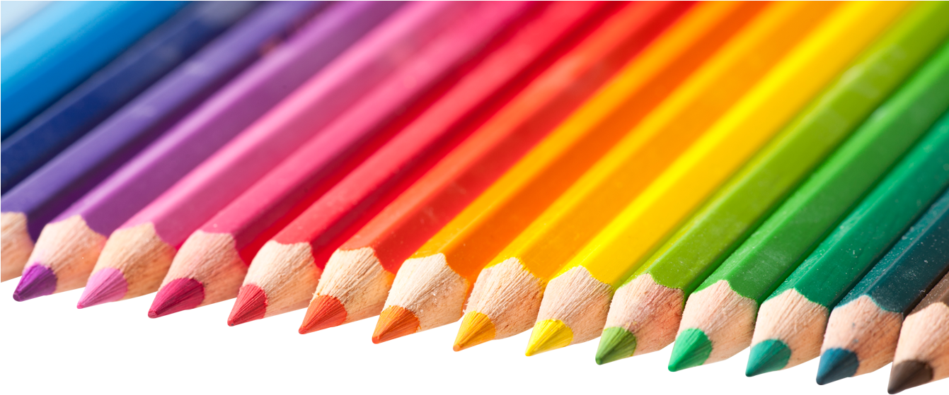 Rainbow Colored Pencils Array
