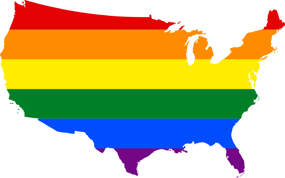 Rainbow Colored U S A Map