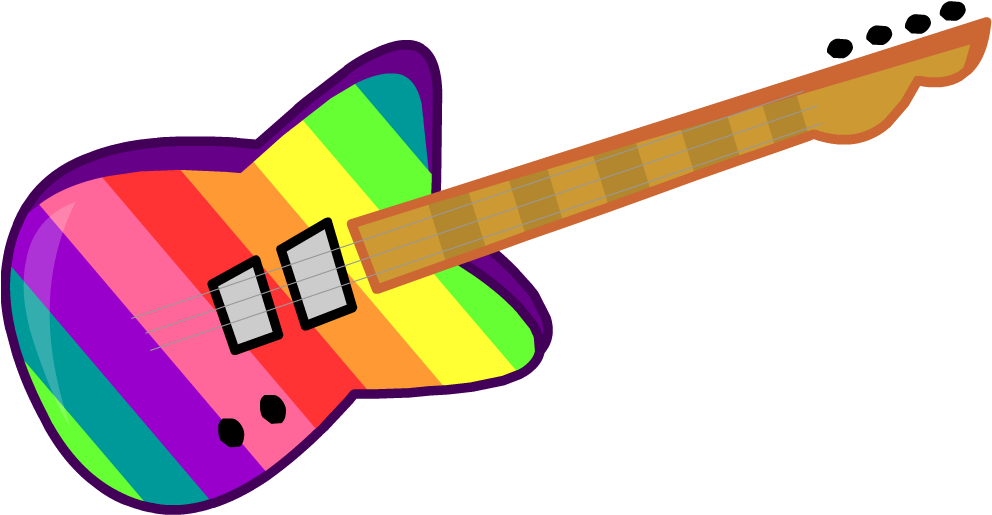 Rainbow Electric Guitar Illustration