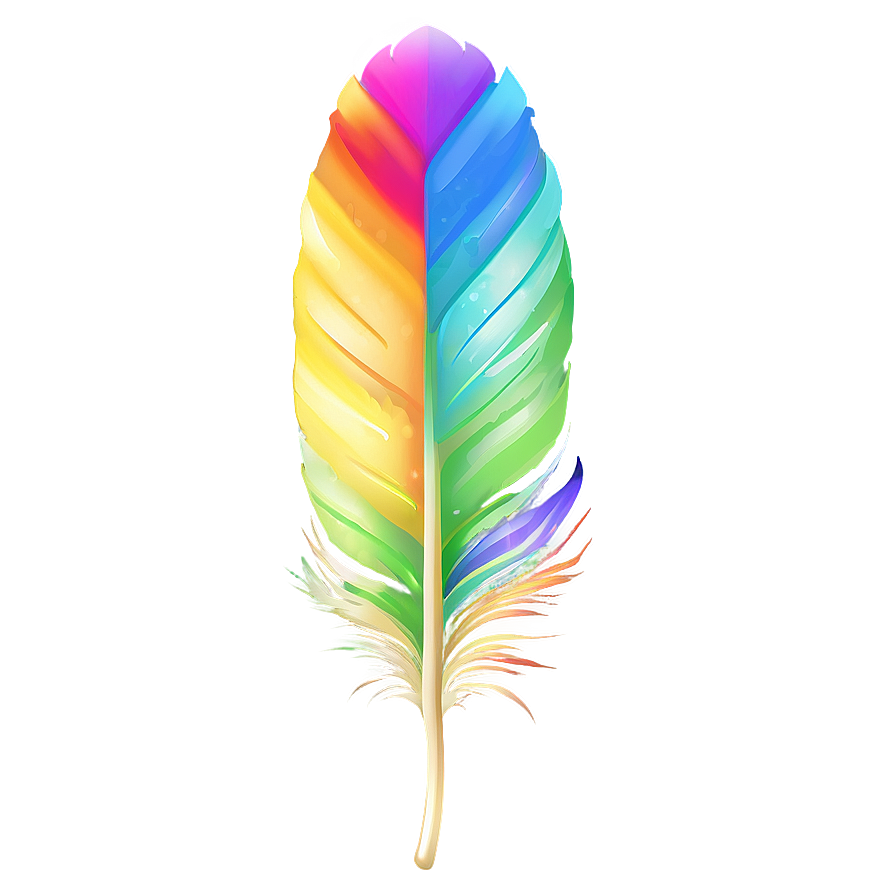 Rainbow Feather Plume Png Dua52