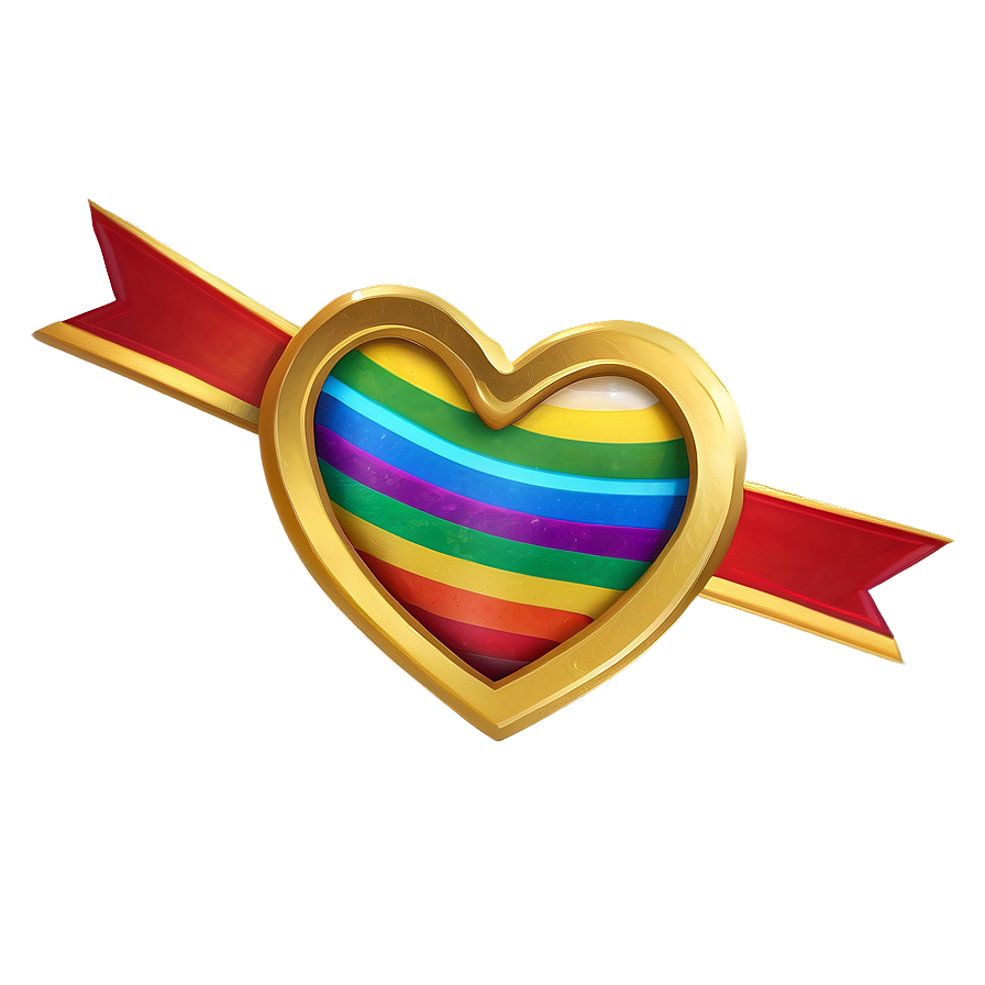 Rainbow Heart Emblem Png 04292024