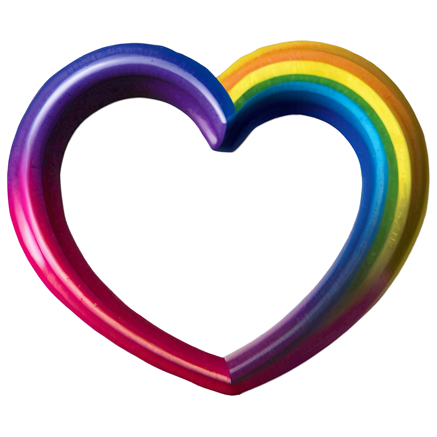 Rainbow Heart Frame Png 06252024