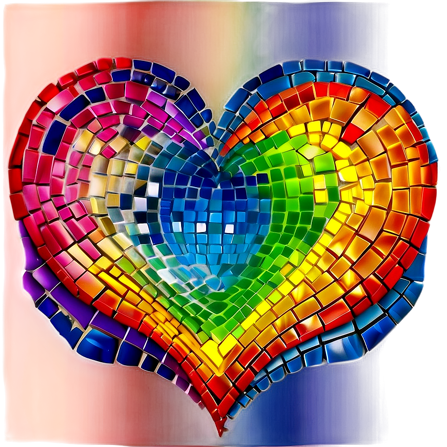 Rainbow Heart Mosaic Png Kav