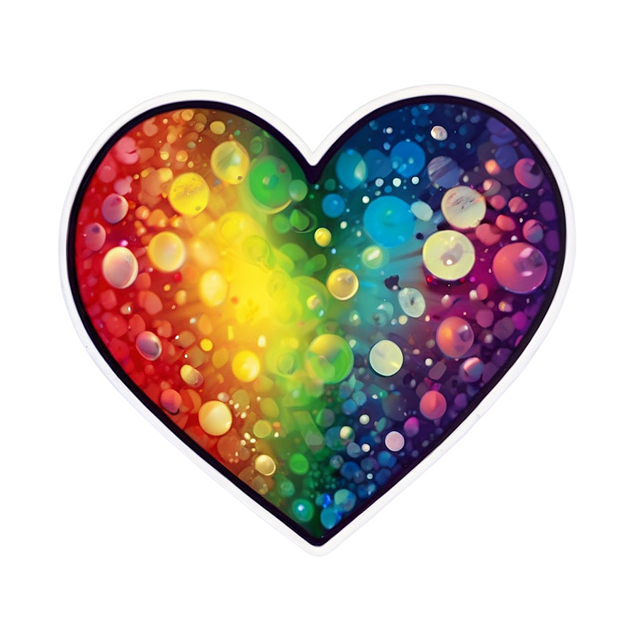 Rainbow Heart Sticker Png Nhu