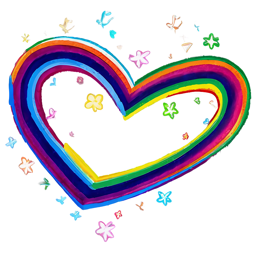 Rainbow Heart Transparent Background Png 06252024