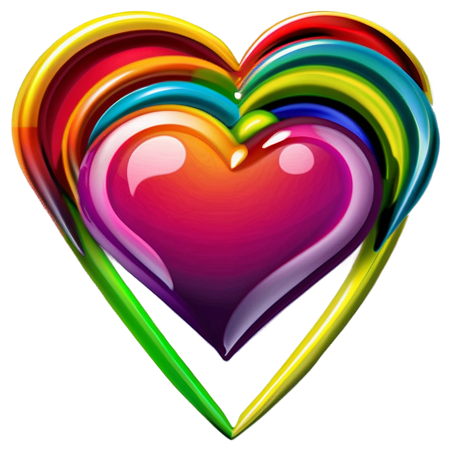 Rainbow Hearts Png Plv