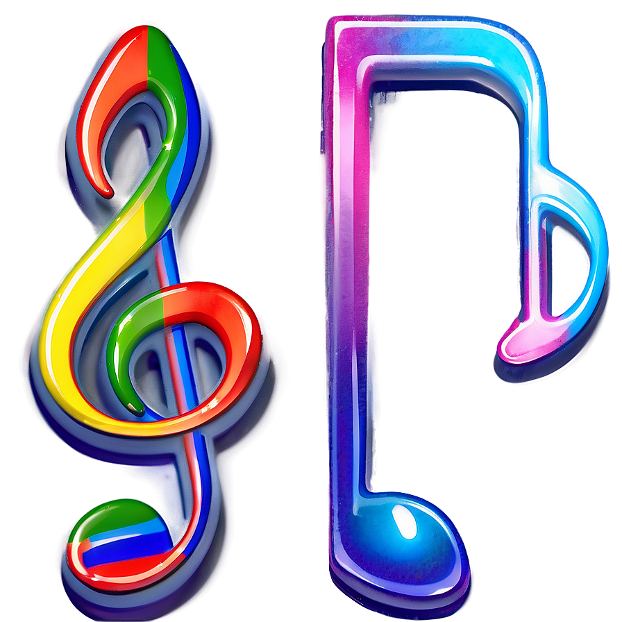 Rainbow Music Note Png 04292024