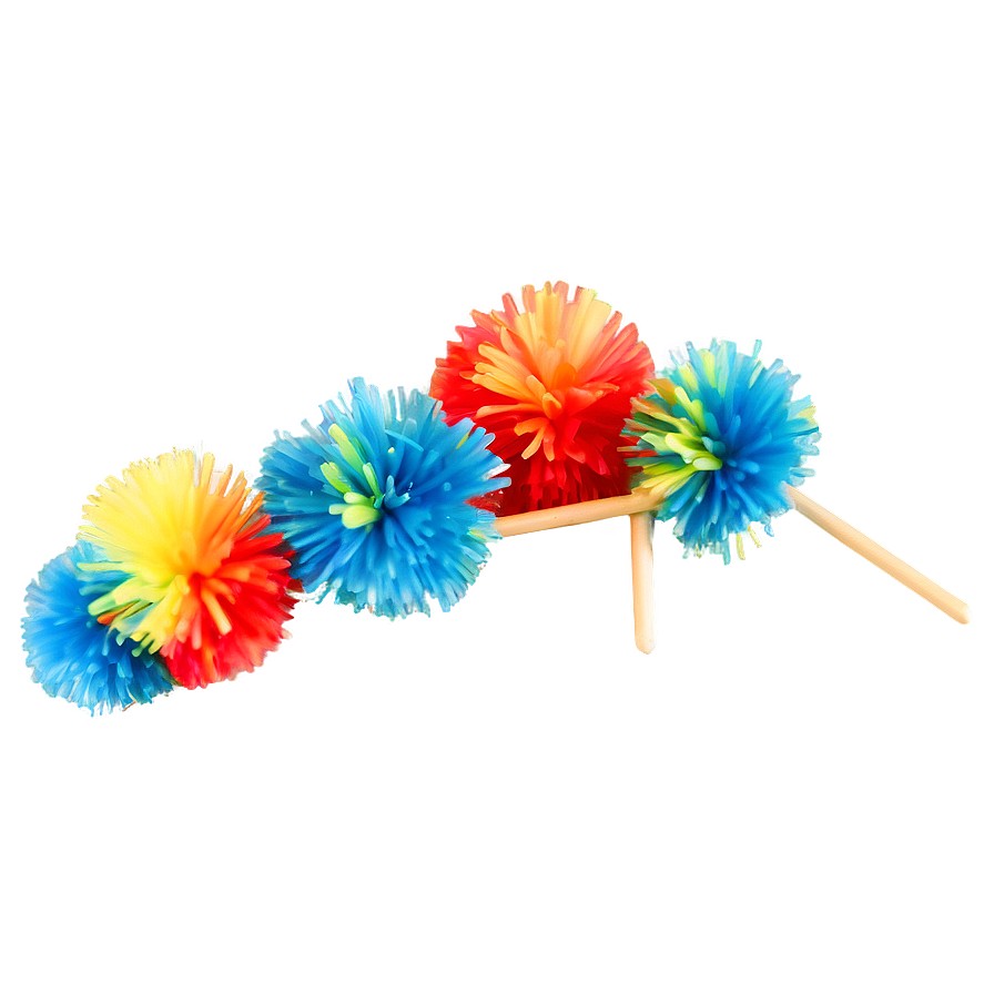 Rainbow Pom Poms Png 06132024