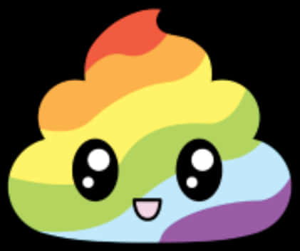 Rainbow Poop Emoji Cartoon