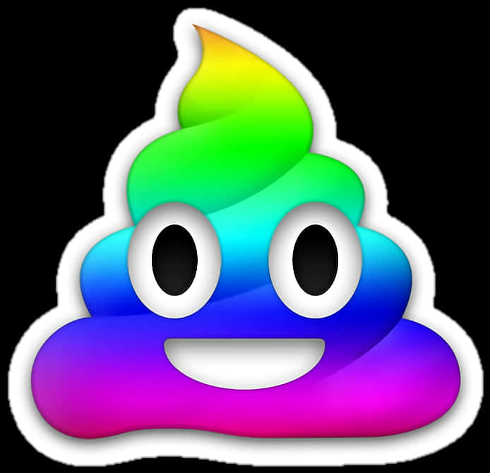 Rainbow Poop Emoji Graphic
