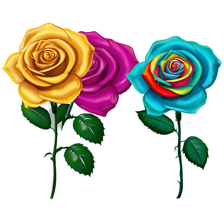 Rainbow Rose Clipart Png Qrf5