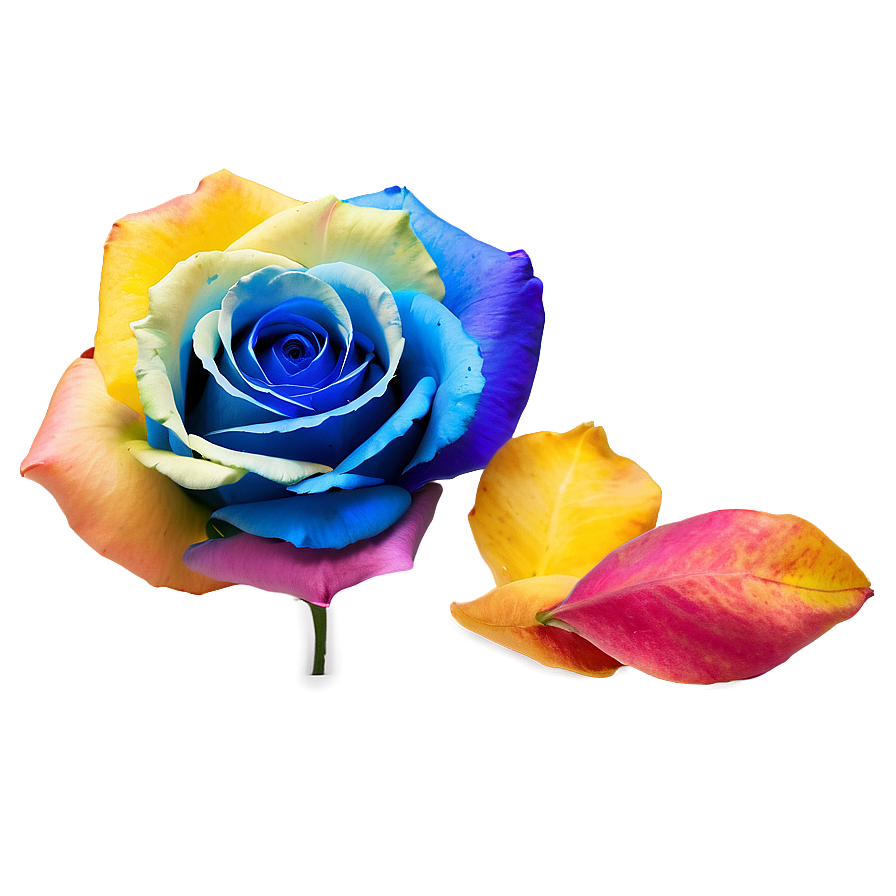 Rainbow Rose Petals Png 58