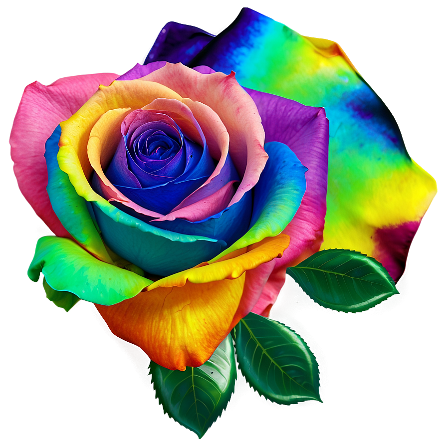 Rainbow Rose Petals Png Iey