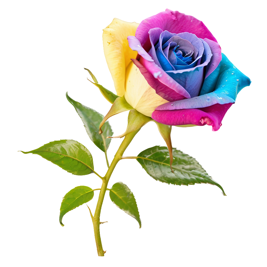 Rainbow Rose Png 04292024