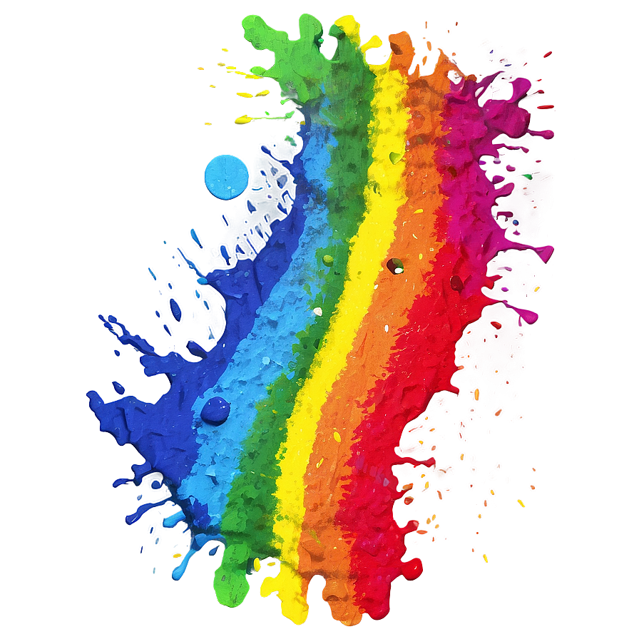 Rainbow Splatter Art Png 43