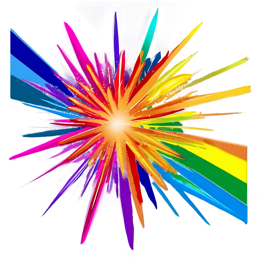 Rainbow Starburst Design Png Yjg17