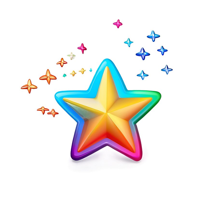 Rainbow Stars Emoji Png 06272024