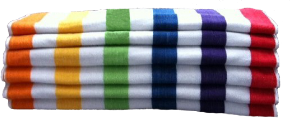 Rainbow Striped Towels Stacked