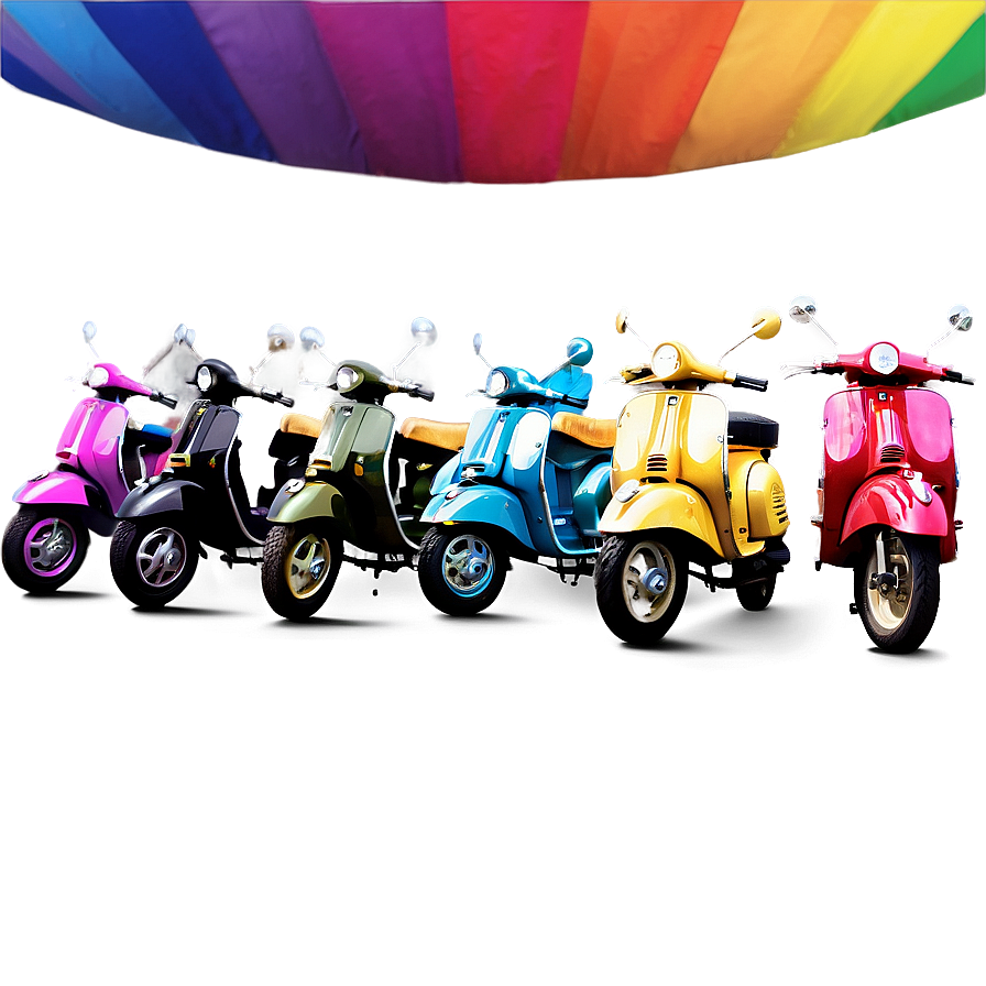 Rainbow Vespa Parade Png Axx3