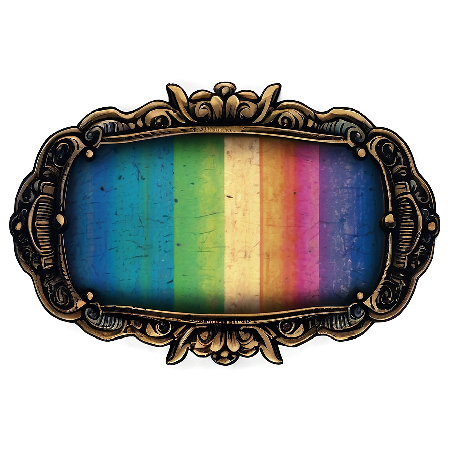 Rainbow Vintage Label Png 48