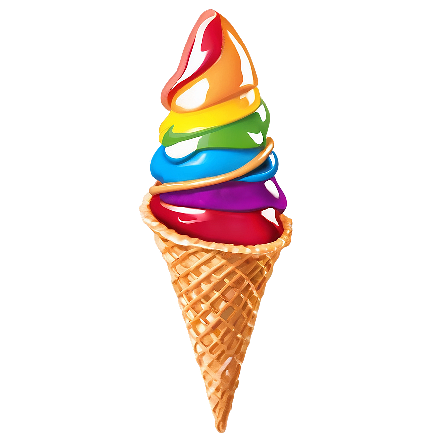 Rainbow Waffle Cone Png Kag57