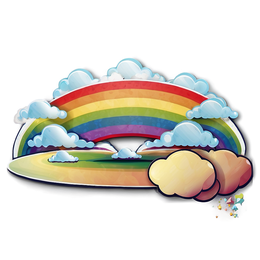 Rainbow With Clouds And Light Rays Png 72