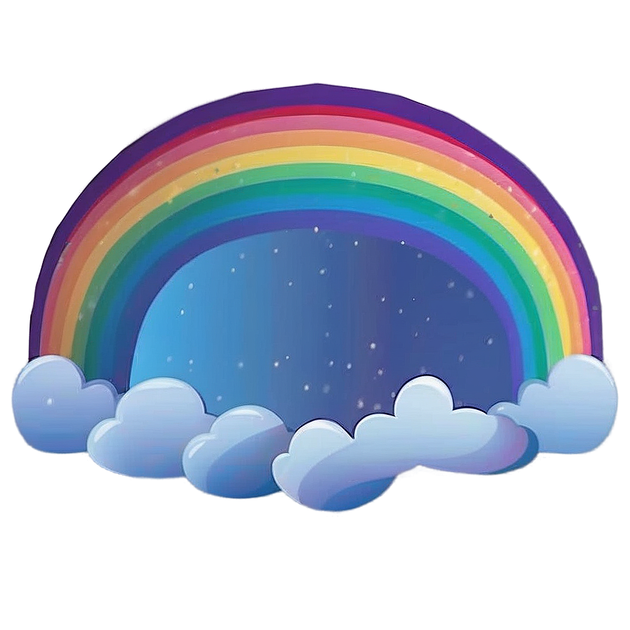 Rainbow With Clouds Animation Style Png 53