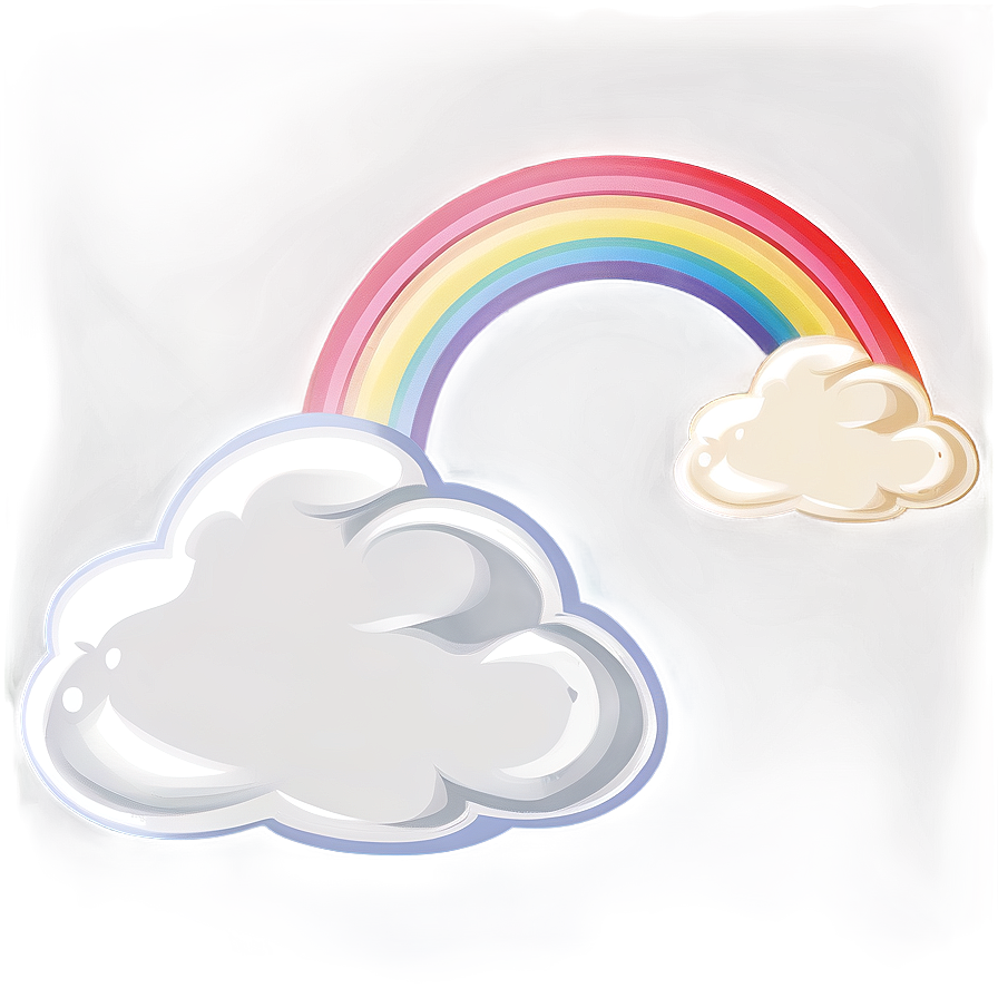 Rainbow With Clouds Animation Style Png 68