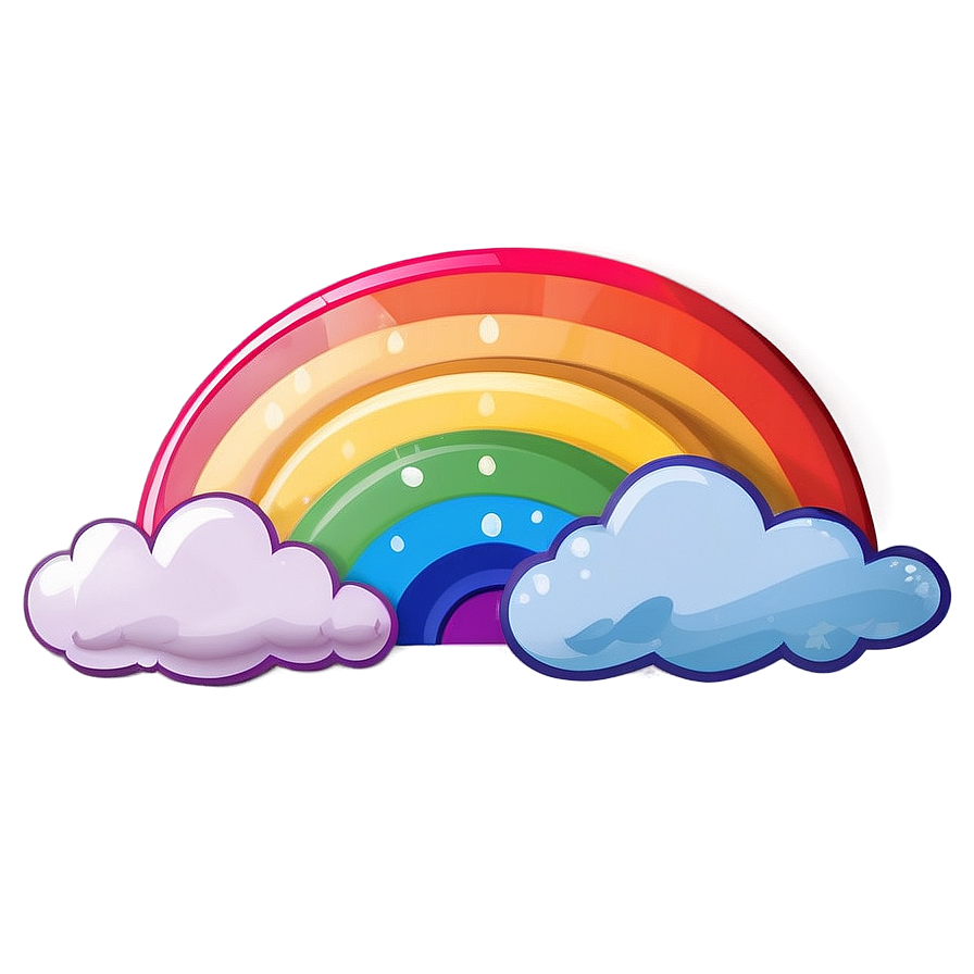 Rainbow With Clouds Animation Style Png Ibc