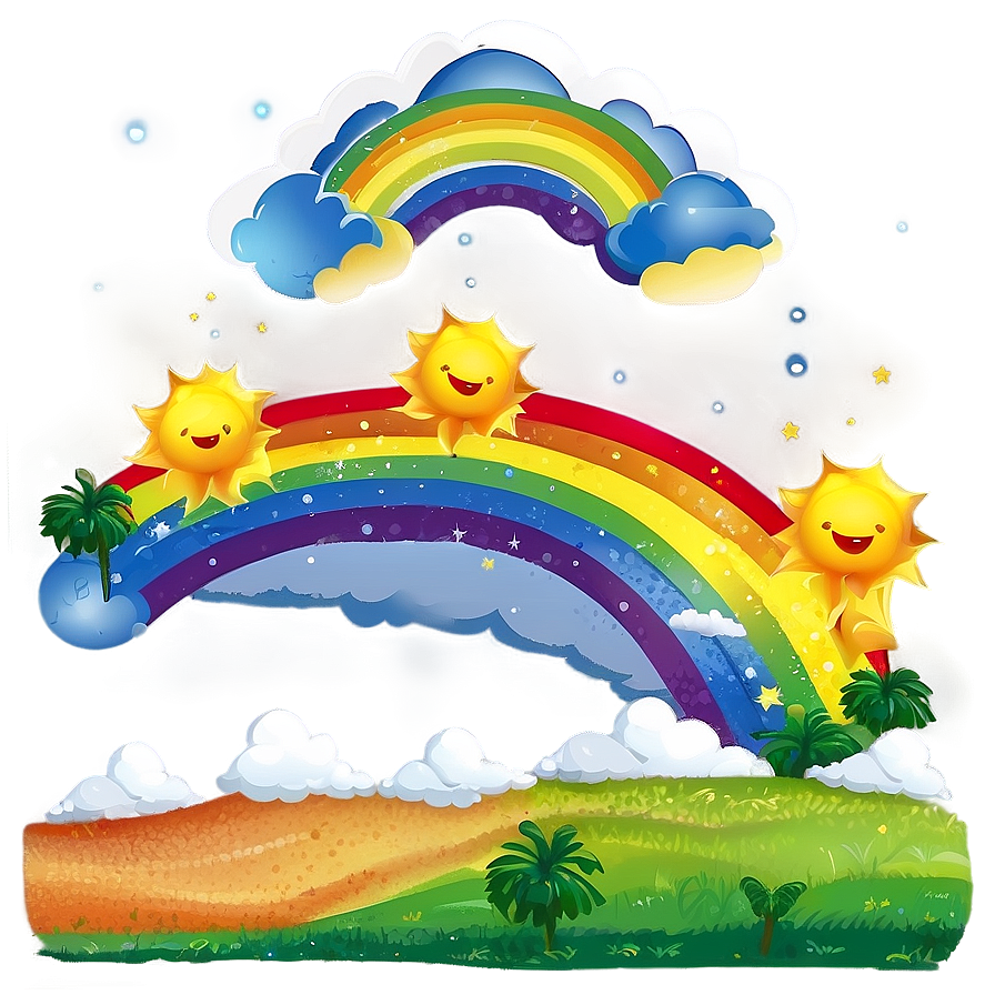 Rainbow With Clouds D