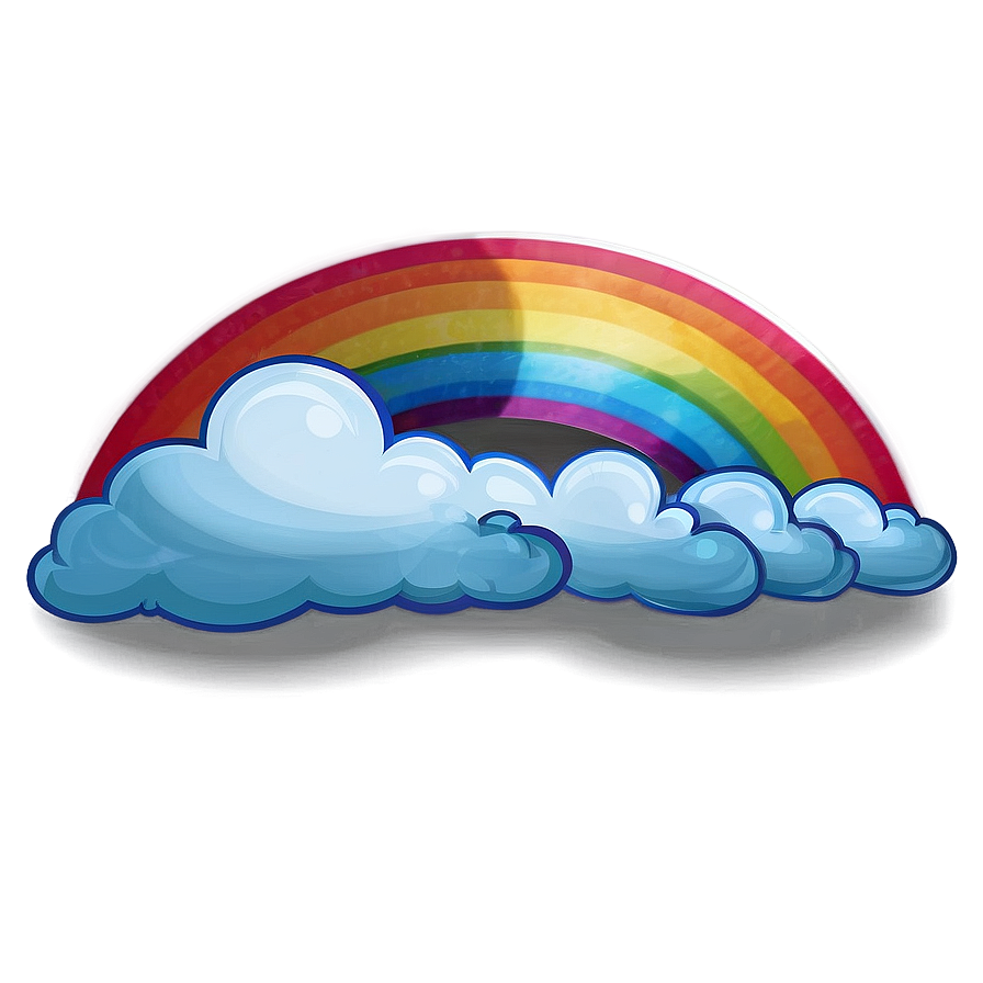 Rainbow With Clouds Drawing Png Rin59