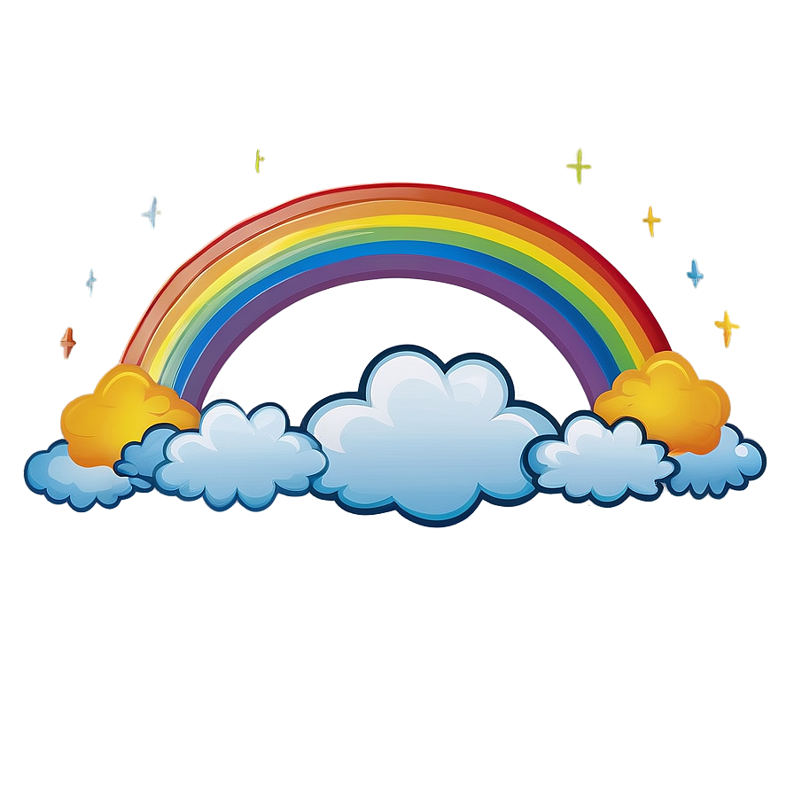 Rainbow With Clouds For Children Png 55