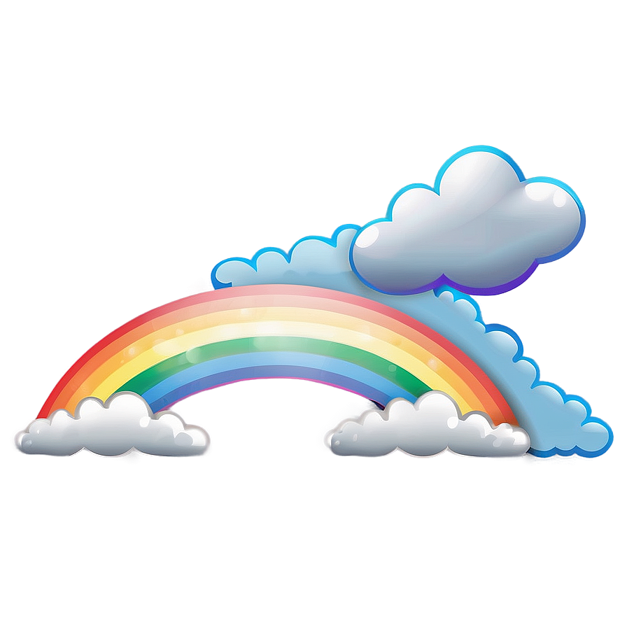 Rainbow With Clouds Sky Background Png 10