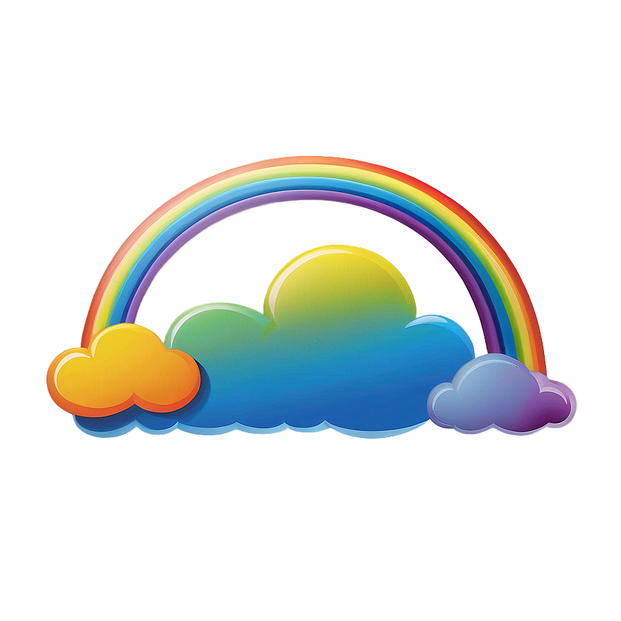 Rainbow With Clouds Sky Background Png Qee50