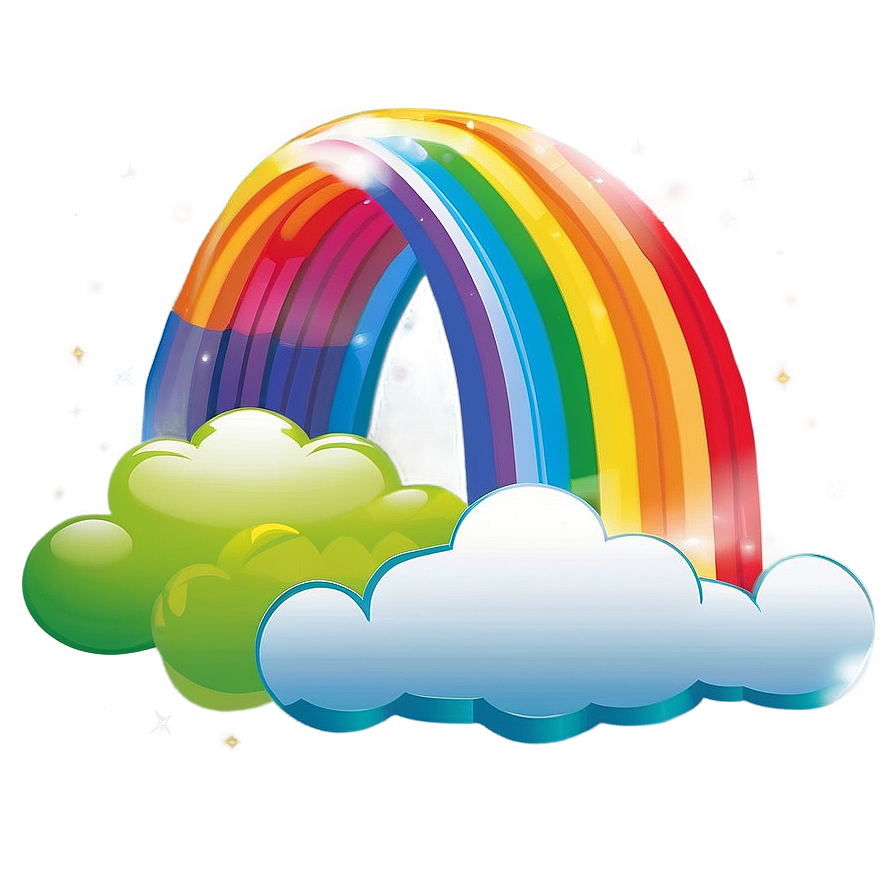 Rainbow With Clouds Vector Art Png Xic