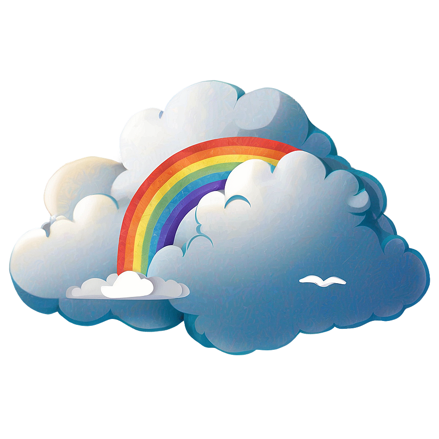 Rainbow With Cumulus Clouds Png 13