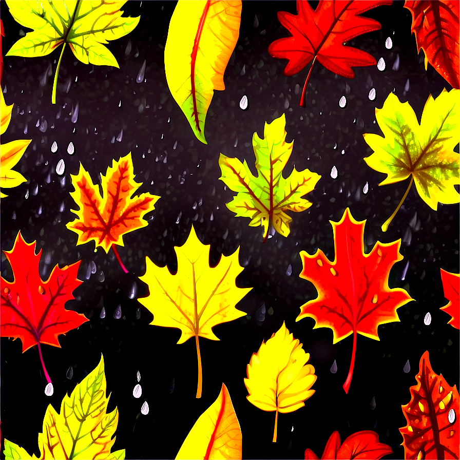Rainy Autumn Leaves Png 05042024