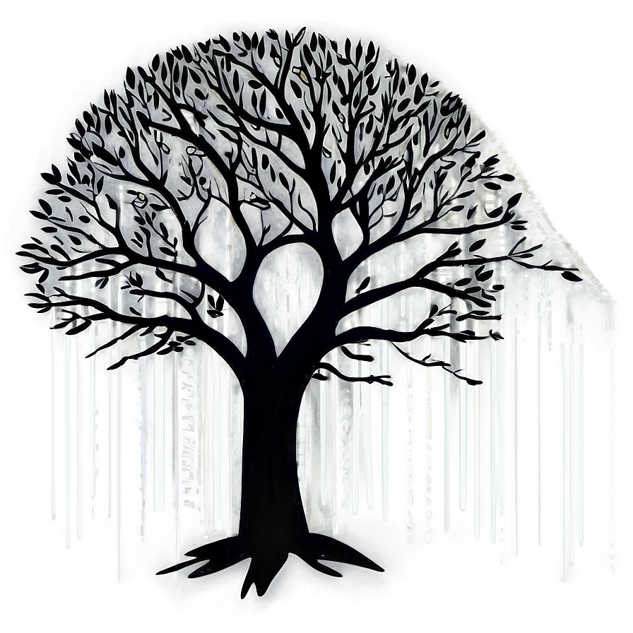 Rainy Scene Tree Silhouette Png Oxt27