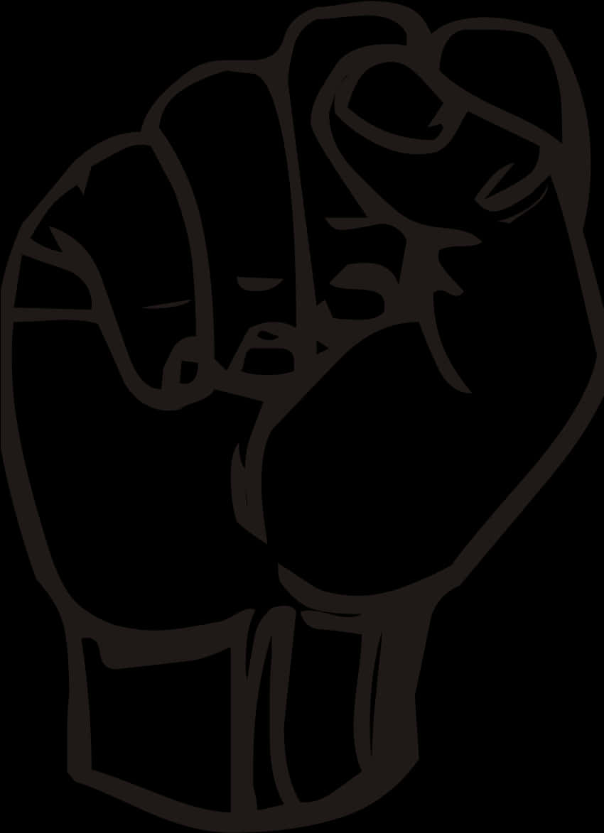 Raised Black Fist Silhouette