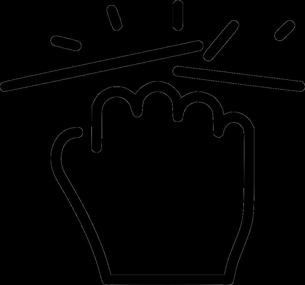 Raised Fist Outline Graphic